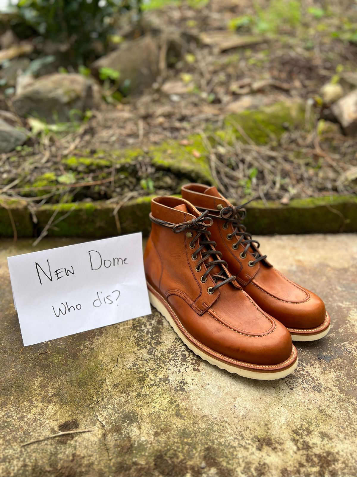 Photo by IndyBen on October 5, 2025 of the Grant Stone Brass Boot in Badalassi Carlo Saddle Tan Minerva.
