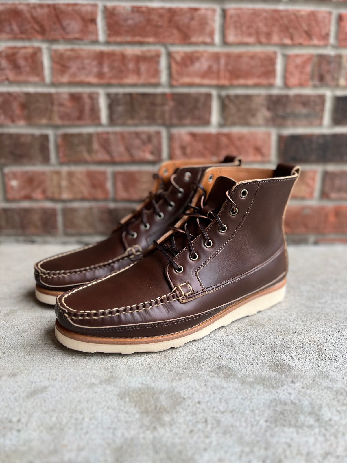 Photo by IndyBen on October 1, 2024 of the Rancourt & Co. Harrison Boot Redux in Horween Carolina Brown Chromexcel.