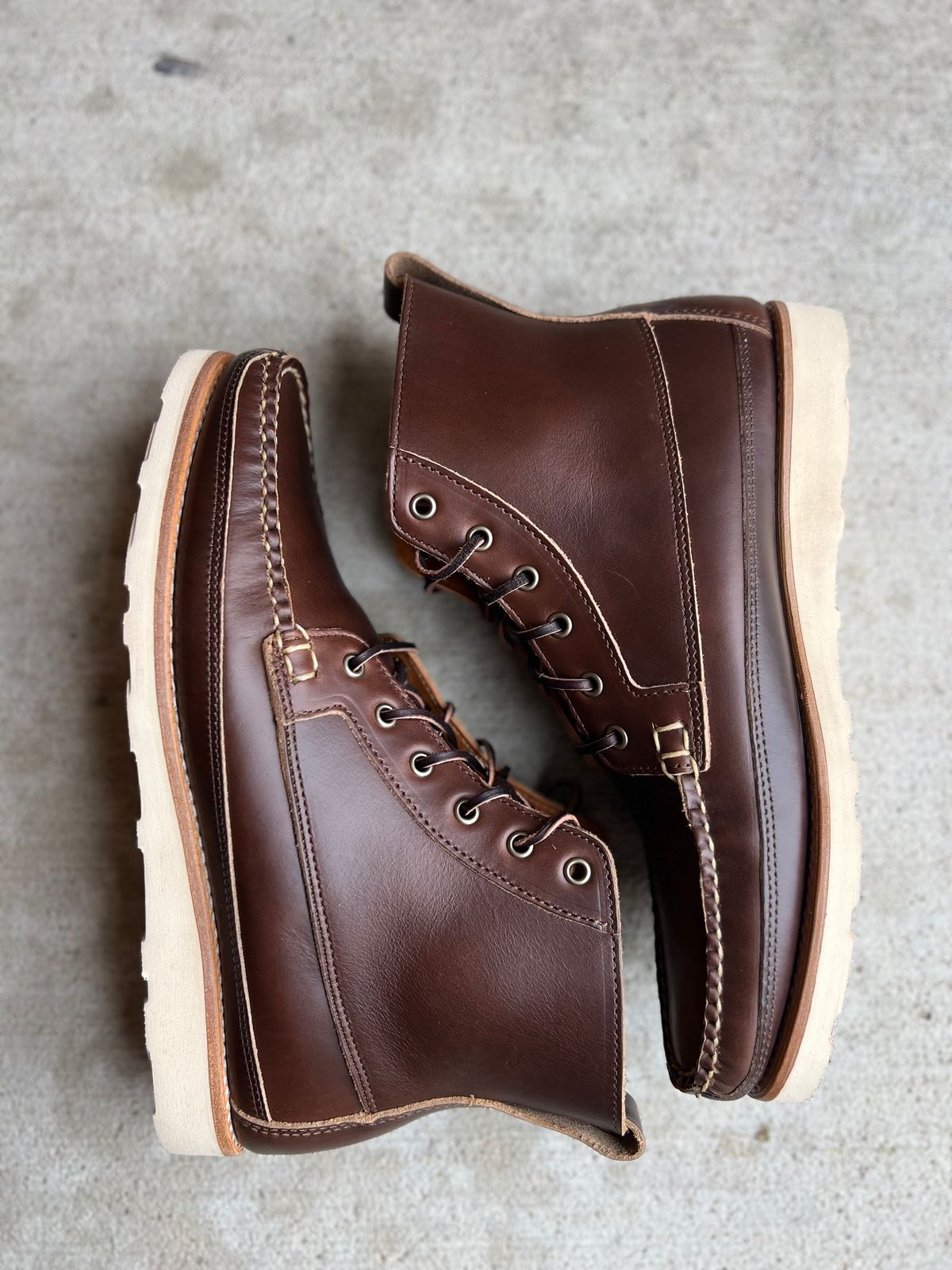 Photo by IndyBen on October 1, 2024 of the Rancourt & Co. Harrison Boot Redux in Horween Carolina Brown Chromexcel.