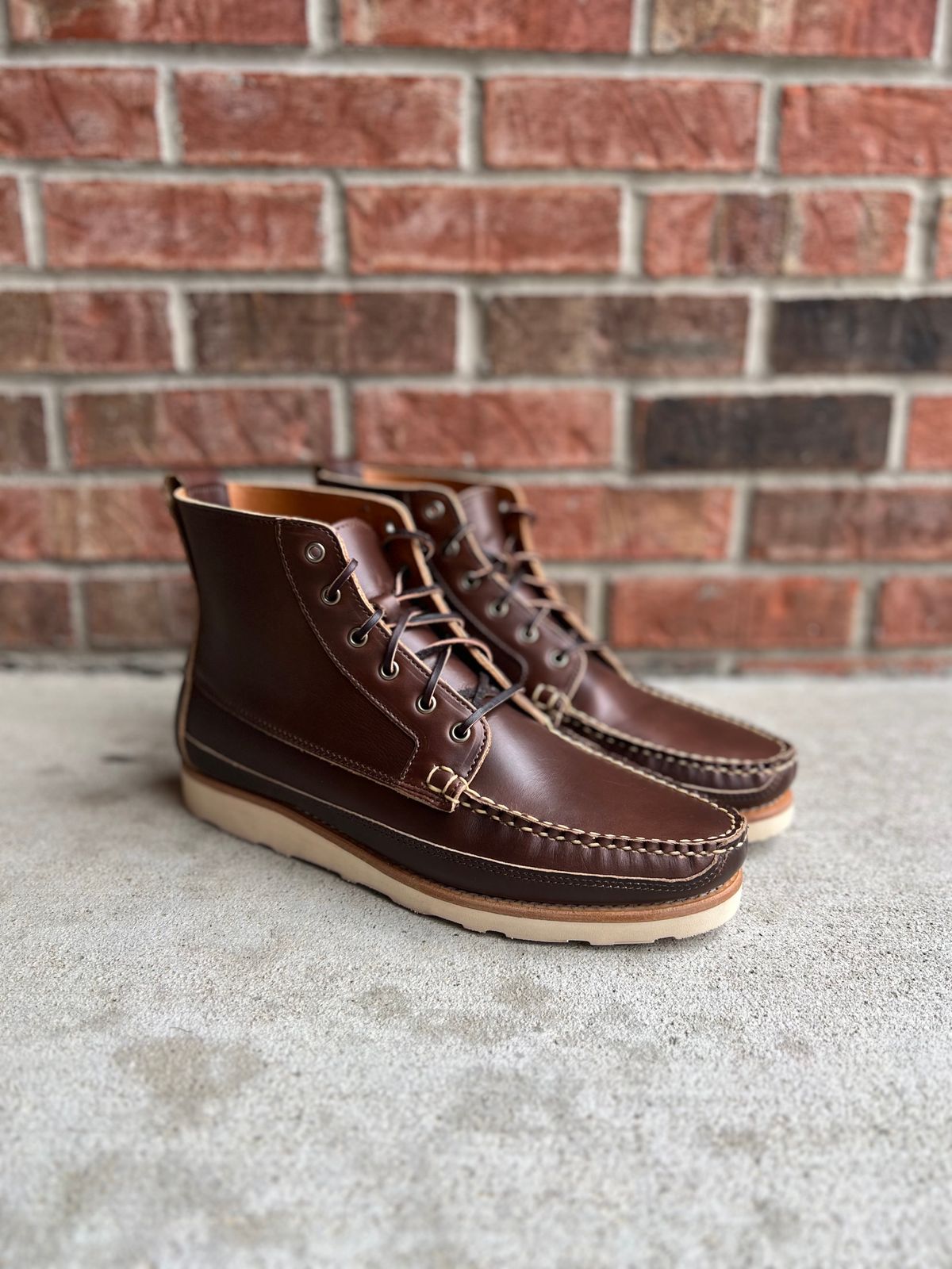 Photo by IndyBen on October 1, 2024 of the Rancourt & Co. Harrison Boot Redux in Horween Carolina Brown Chromexcel.