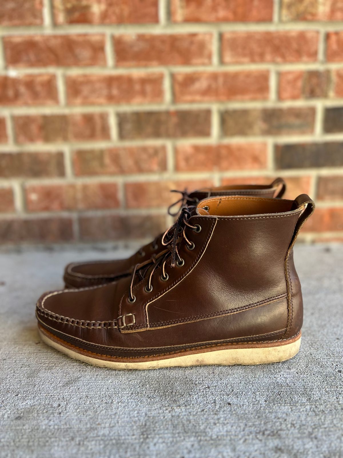 Photo by IndyBen on November 2, 2024 of the Rancourt & Co. Harrison Boot Redux in Horween Carolina Brown Chromexcel.