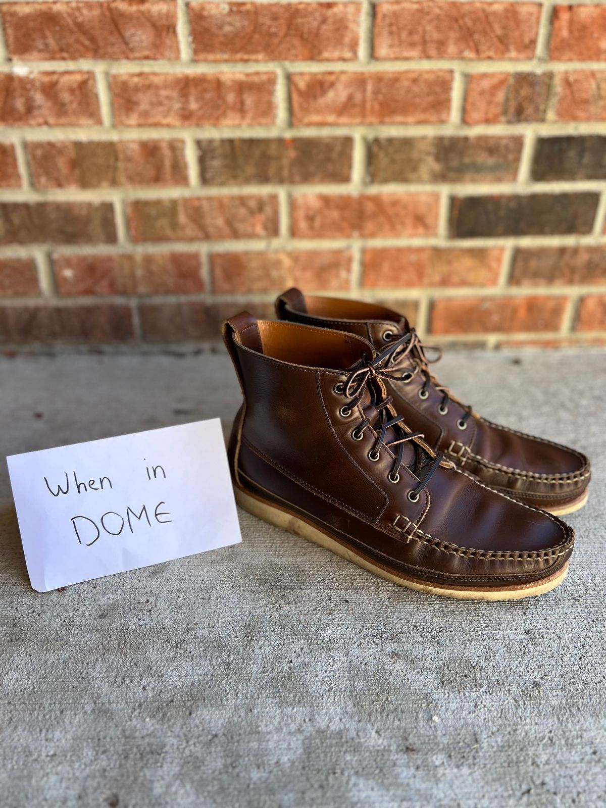 Photo by IndyBen on November 2, 2024 of the Rancourt & Co. Harrison Boot Redux in Horween Carolina Brown Chromexcel.