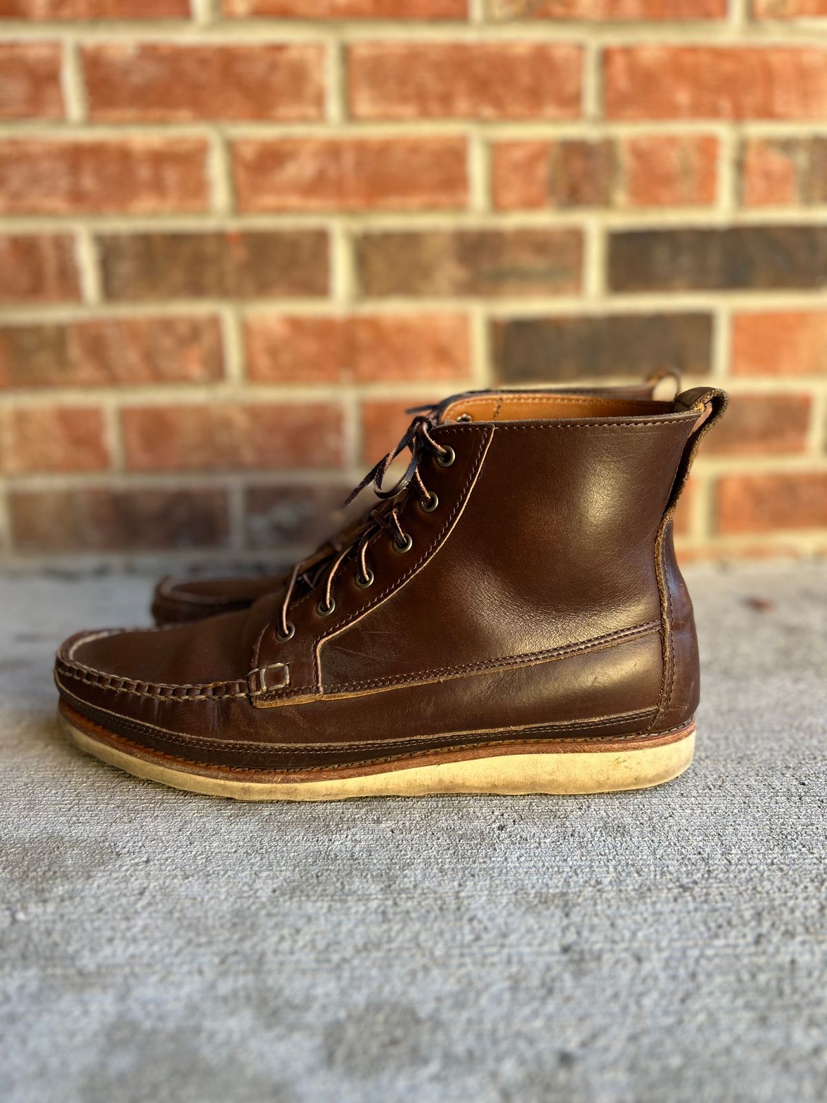 Photo by IndyBen on December 5, 2024 of the Rancourt & Co. Harrison Boot Redux in Horween Carolina Brown Chromexcel.