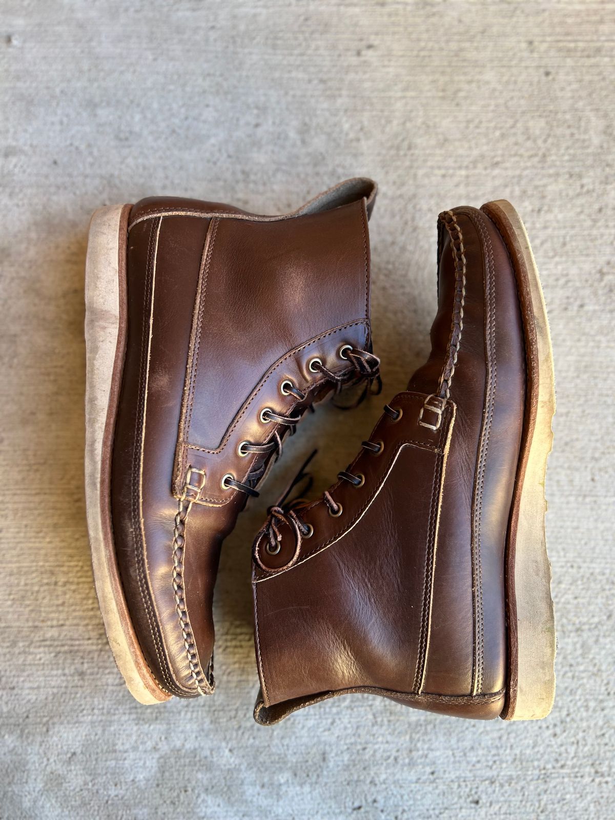 Photo by IndyBen on December 5, 2024 of the Rancourt & Co. Harrison Boot Redux in Horween Carolina Brown Chromexcel.