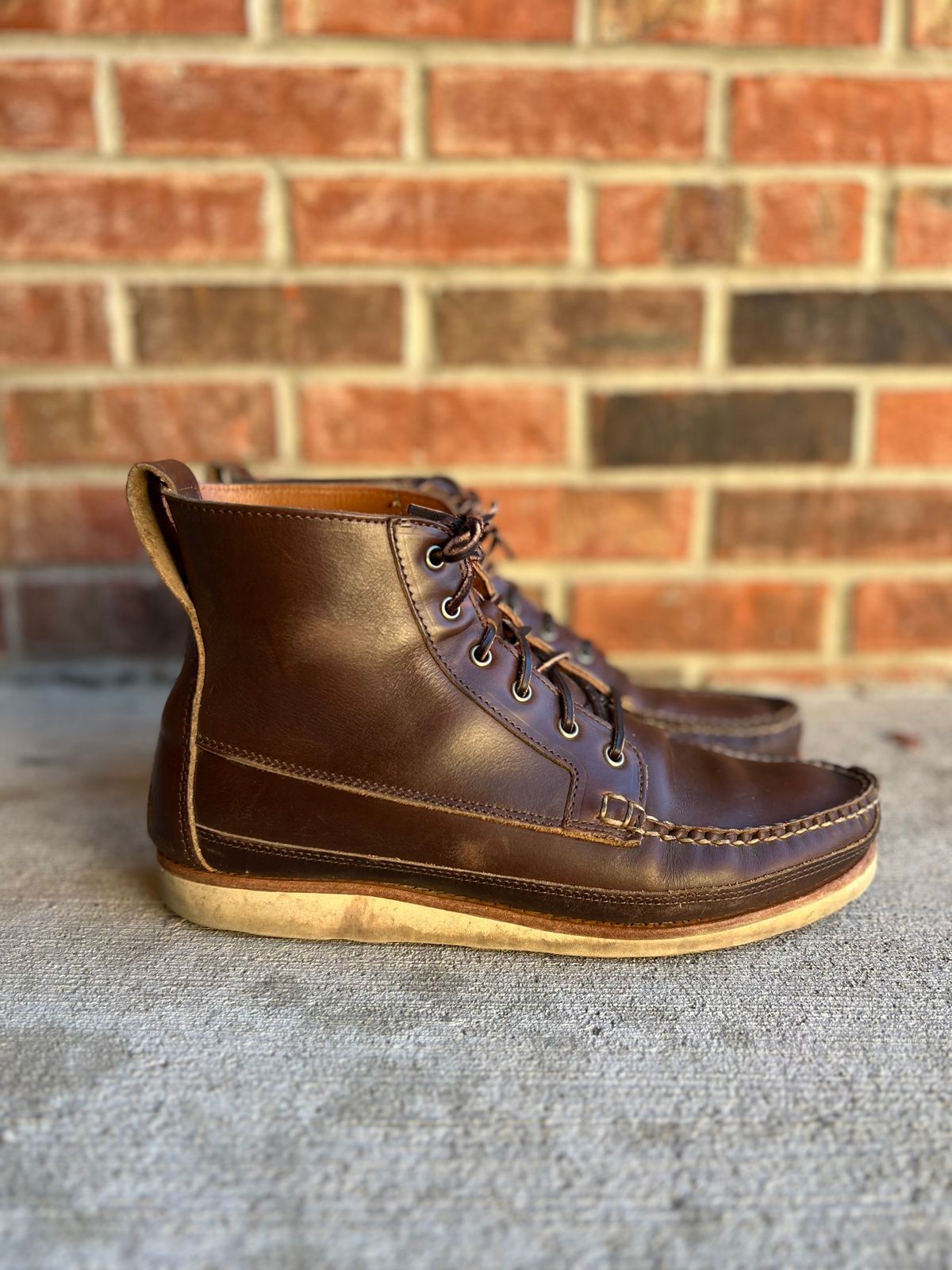 Photo by IndyBen on December 5, 2024 of the Rancourt & Co. Harrison Boot Redux in Horween Carolina Brown Chromexcel.