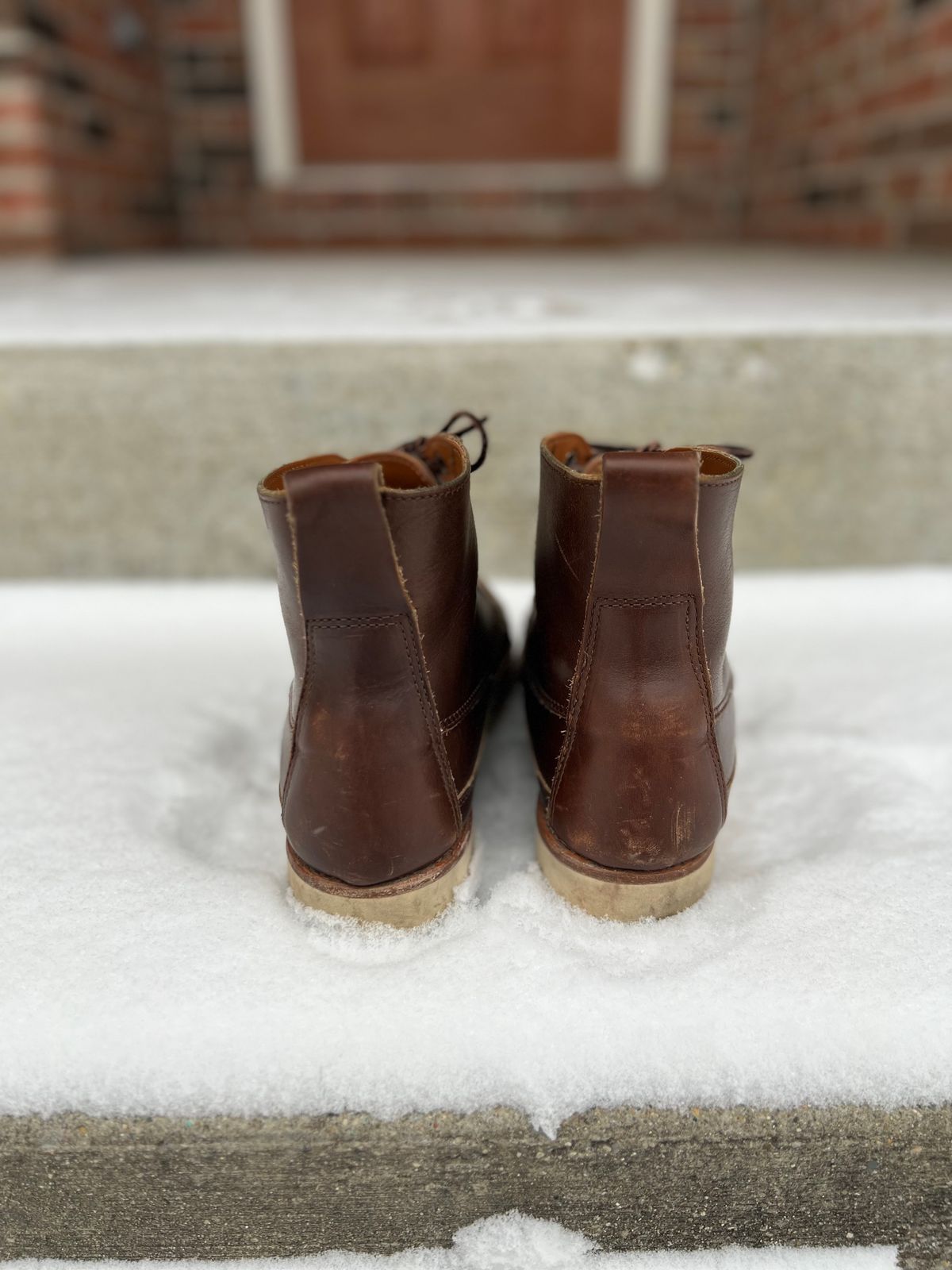 Photo by IndyBen on January 5, 2025 of the Rancourt & Co. Harrison Boot Redux in Horween Carolina Brown Chromexcel.