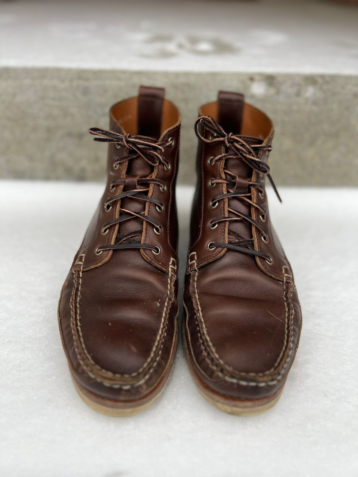 Photo by IndyBen on January 5, 2025 of the Rancourt & Co. Harrison Boot Redux in Horween Carolina Brown Chromexcel.