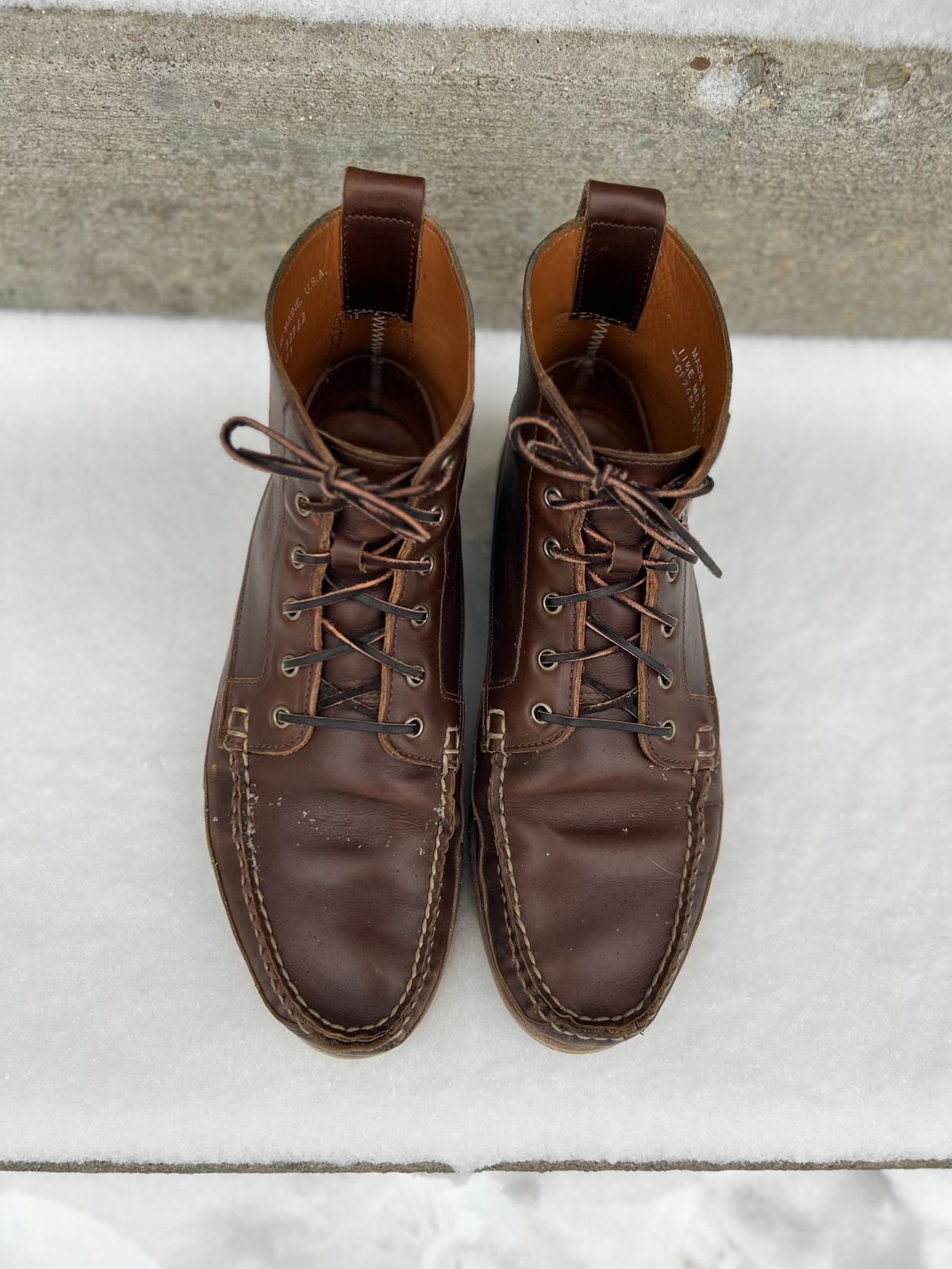 Photo by IndyBen on January 5, 2025 of the Rancourt & Co. Harrison Boot Redux in Horween Carolina Brown Chromexcel.