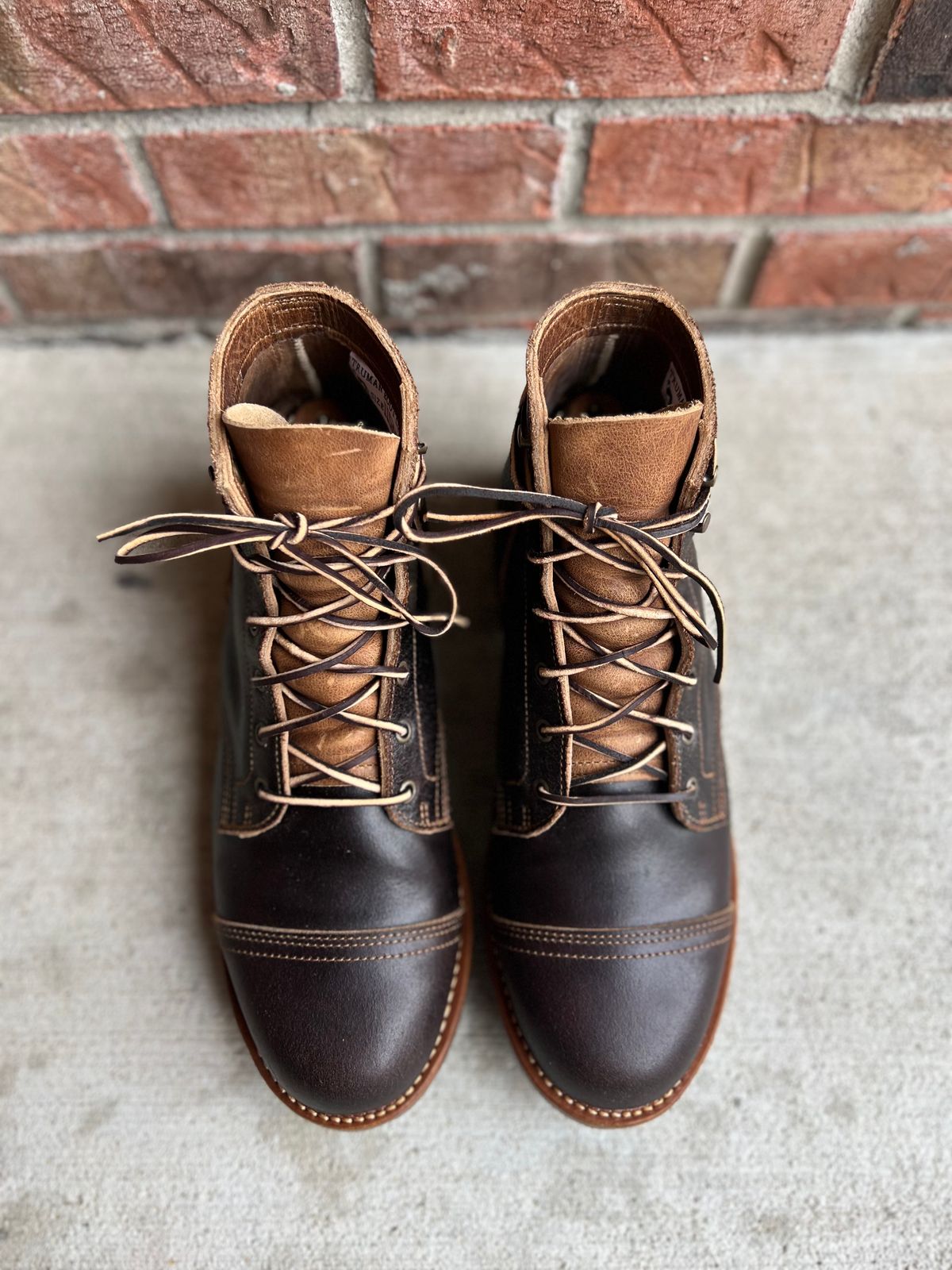 Photo by IndyBen on October 1, 2024 of the Truman Cap Toe Boot in Horween Java Waxed Flesh.