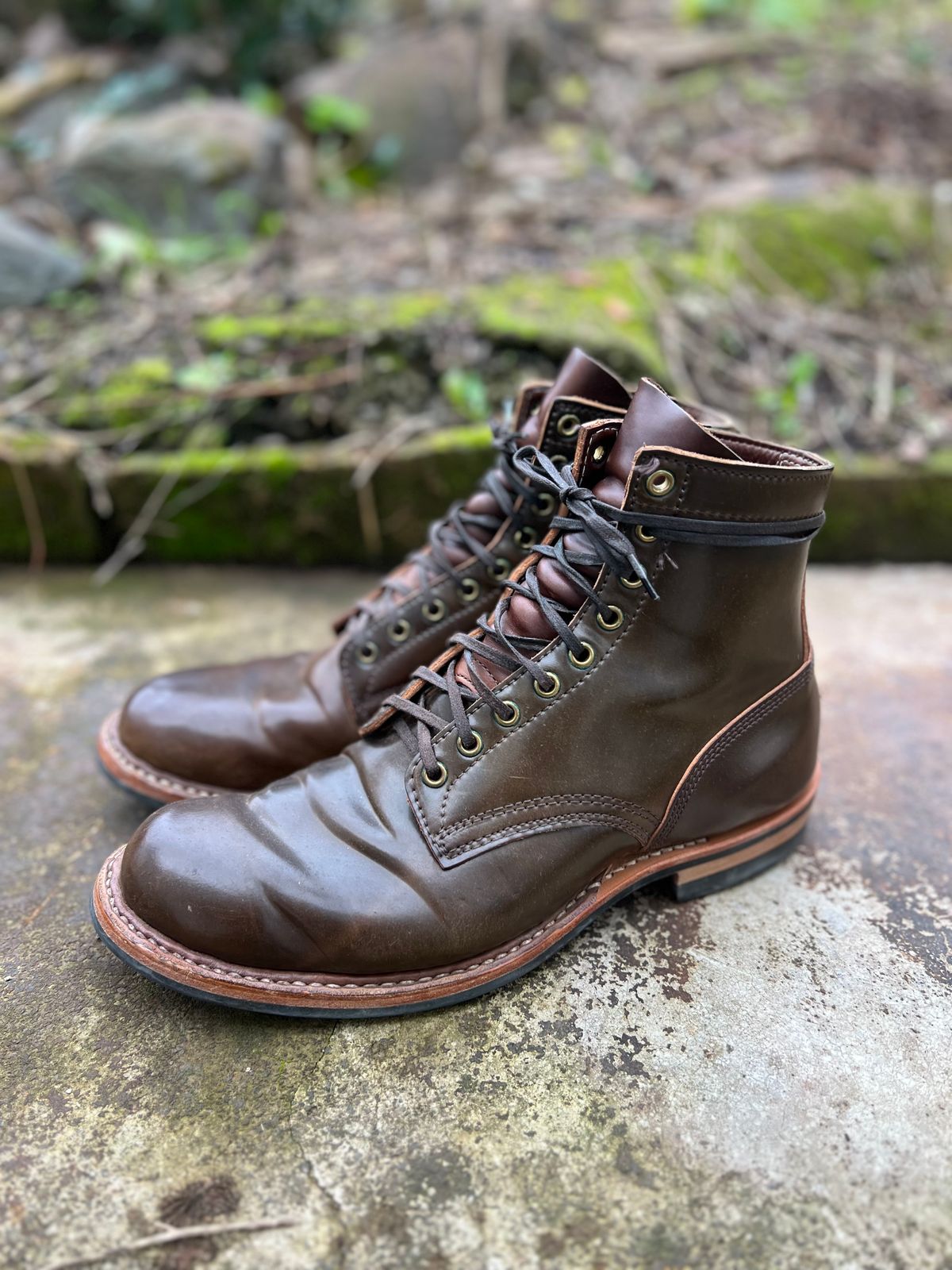 Photo by IndyBen on October 5, 2025 of the White's 350 Cruiser in Horween Brown Shell Cordovan.
