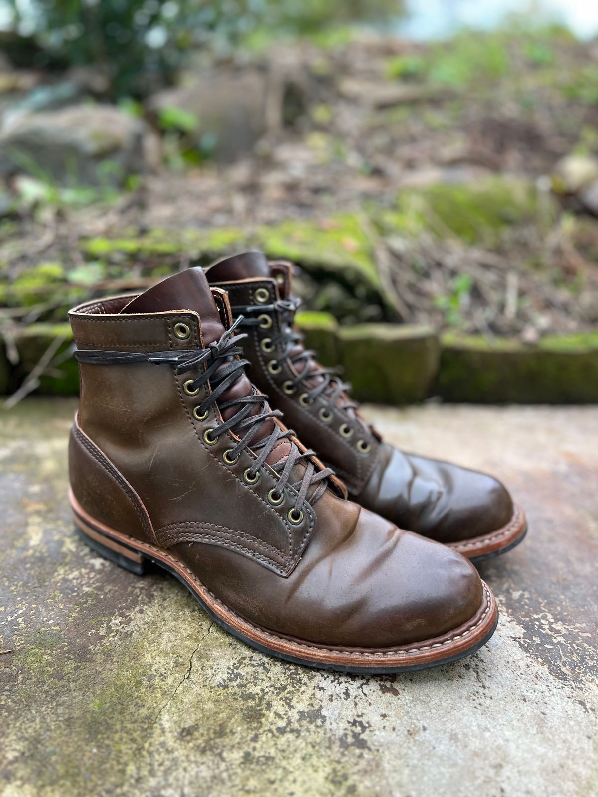Photo by IndyBen on October 5, 2025 of the White's 350 Cruiser in Horween Brown Shell Cordovan.