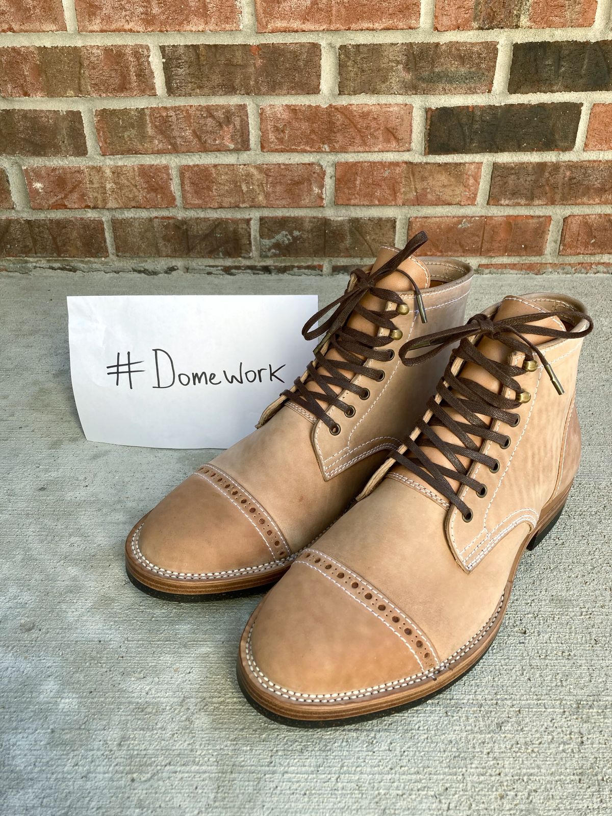 Photo by IndyBen on October 1, 2022 of the Santalum Milestone Service Boot in Conceria Cloe Crust Shell Cordovan.