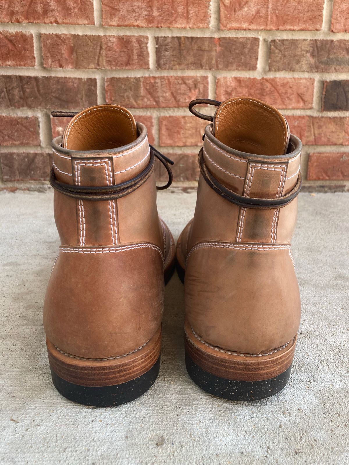 Photo by IndyBen on November 2, 2022 of the Santalum Milestone Service Boot in Conceria Cloe Crust Shell Cordovan.