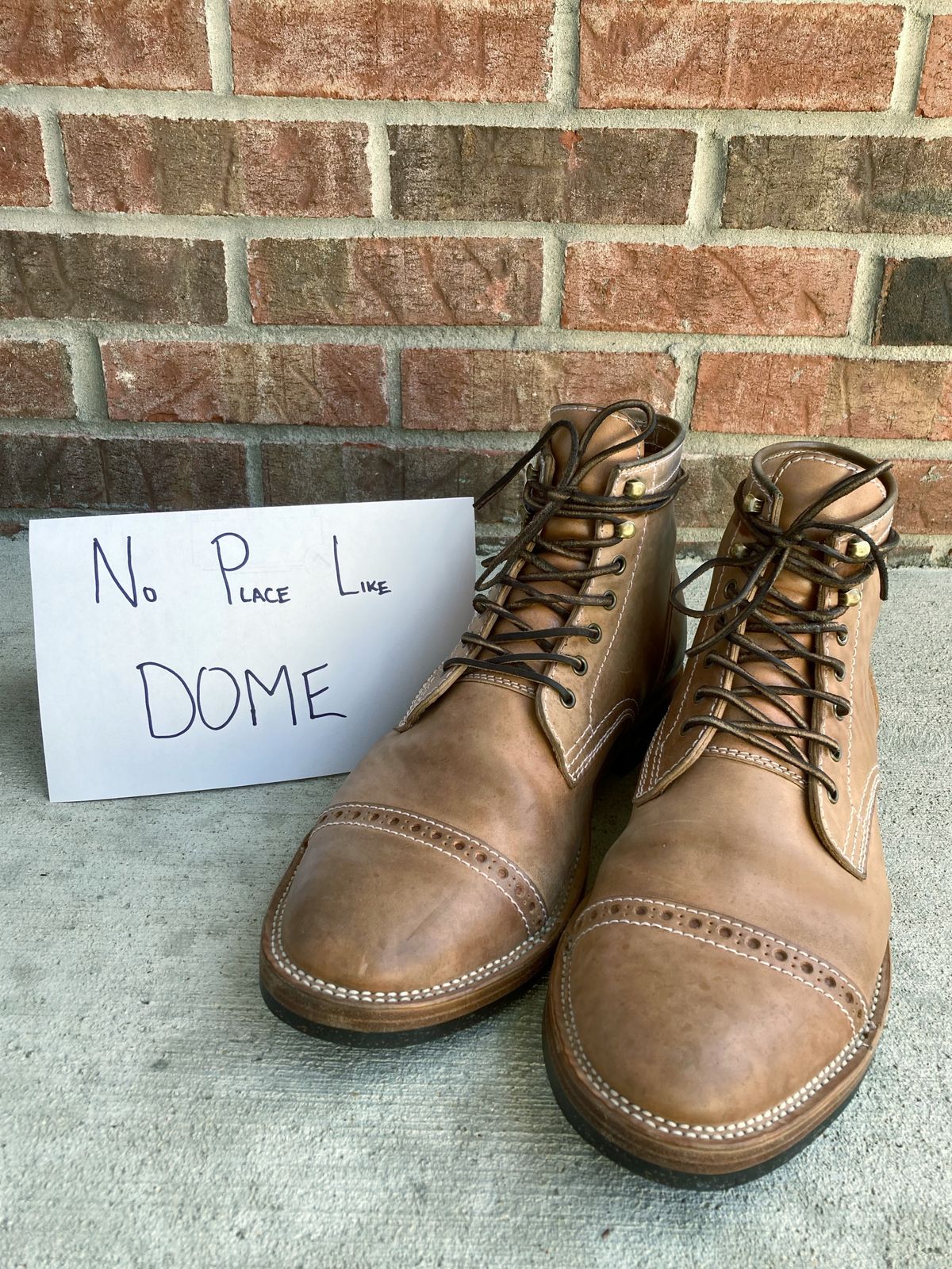 Photo by IndyBen on November 2, 2022 of the Santalum Milestone Service Boot in Conceria Cloe Crust Shell Cordovan.