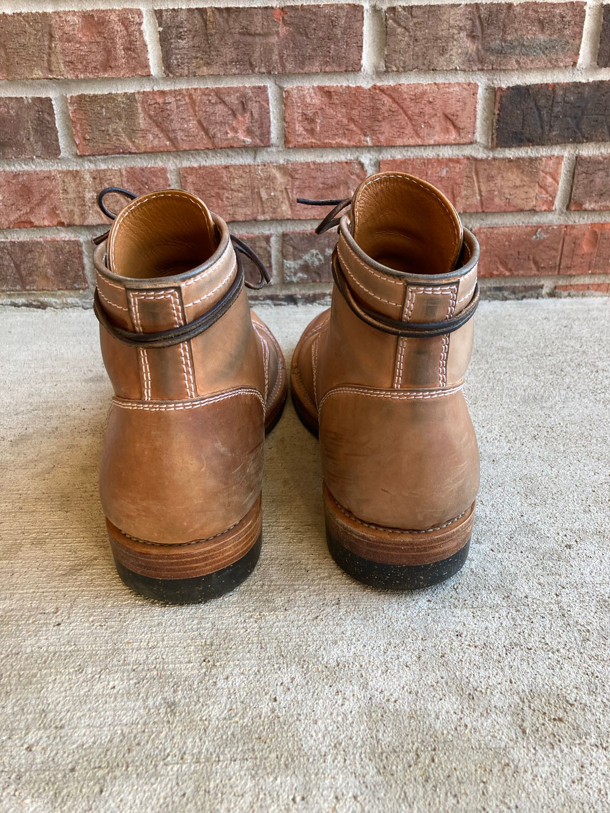 Photo by IndyBen on December 4, 2022 of the Santalum Milestone Service Boot in Conceria Cloe Crust Shell Cordovan.