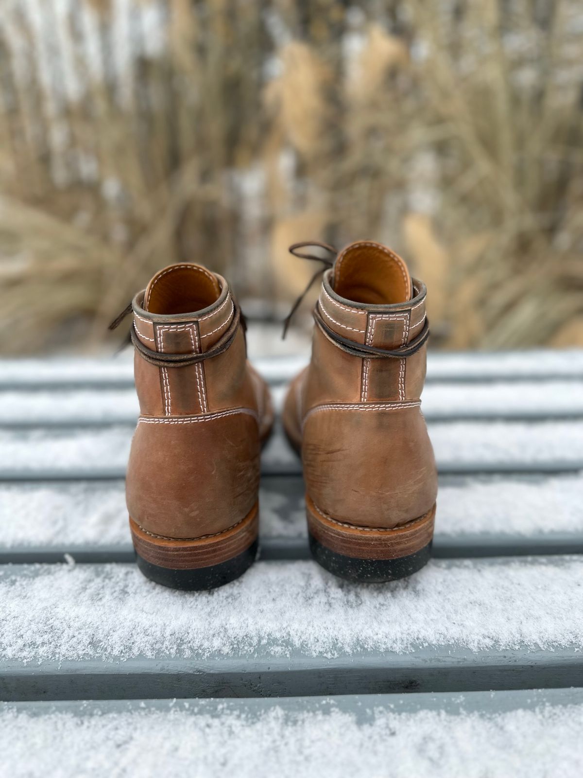 Photo by IndyBen on January 1, 2023 of the Santalum Milestone Service Boot in Conceria Cloe Crust Shell Cordovan.