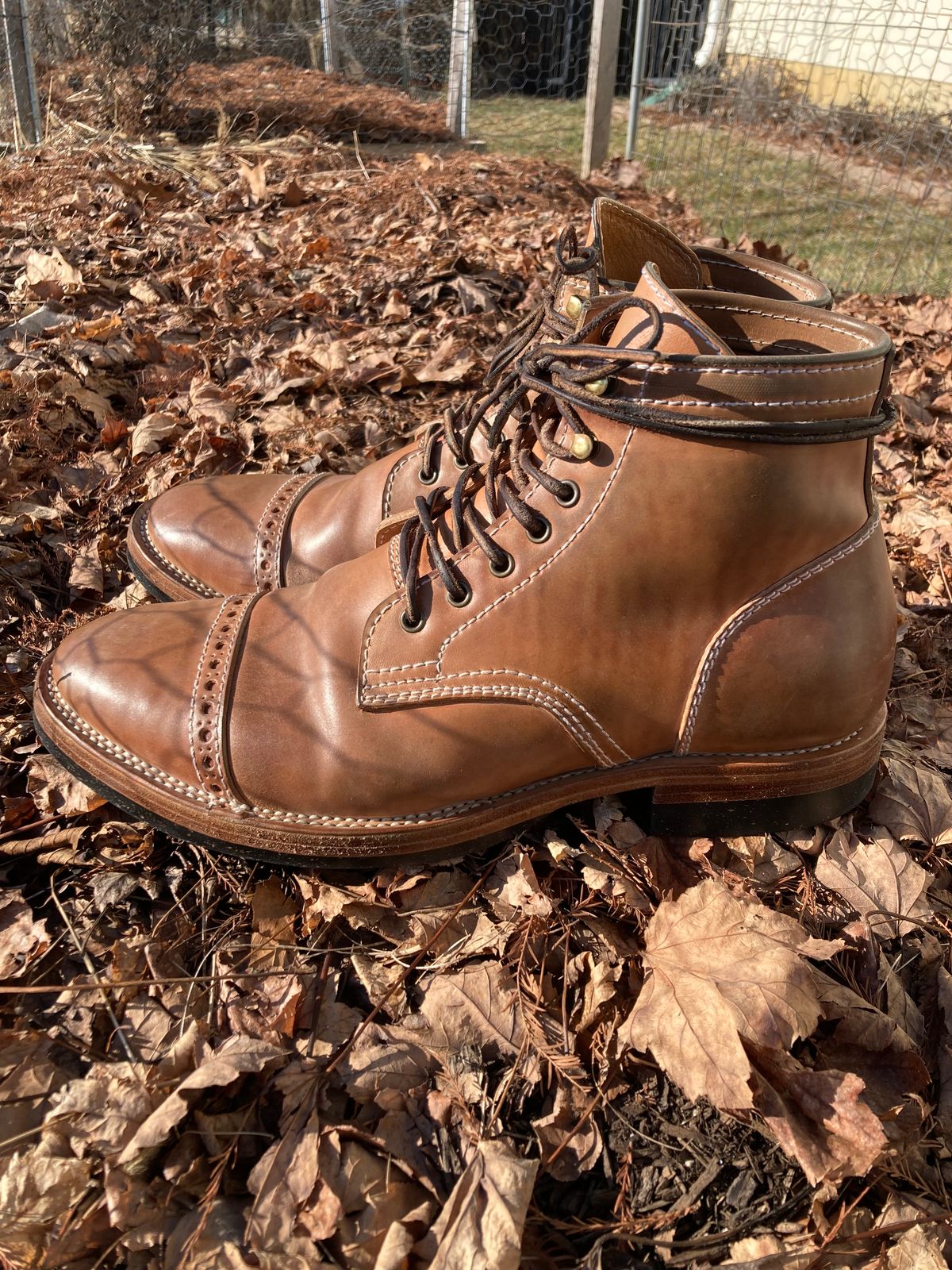 Photo by IndyBen on February 4, 2023 of the Santalum Milestone Service Boot in Conceria Cloe Crust Shell Cordovan.