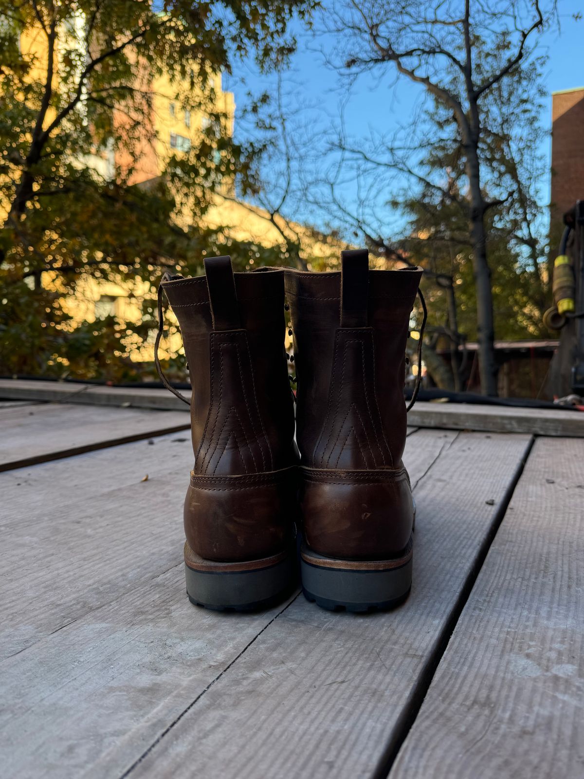 Photo by lugsoul on November 3, 2024 of the Nicks MTO in Horween Whiskey Predator.