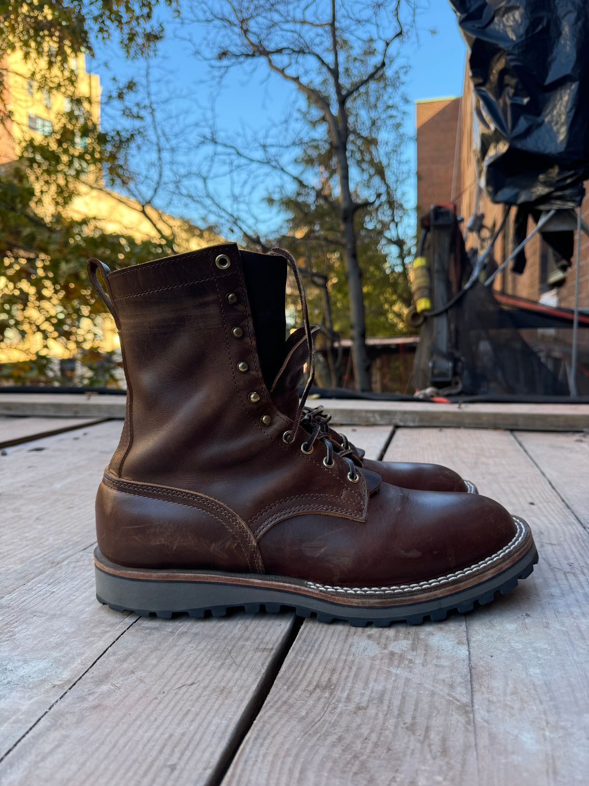 Photo by lugsoul on November 3, 2024 of the Nicks MTO in Horween Whiskey Predator.