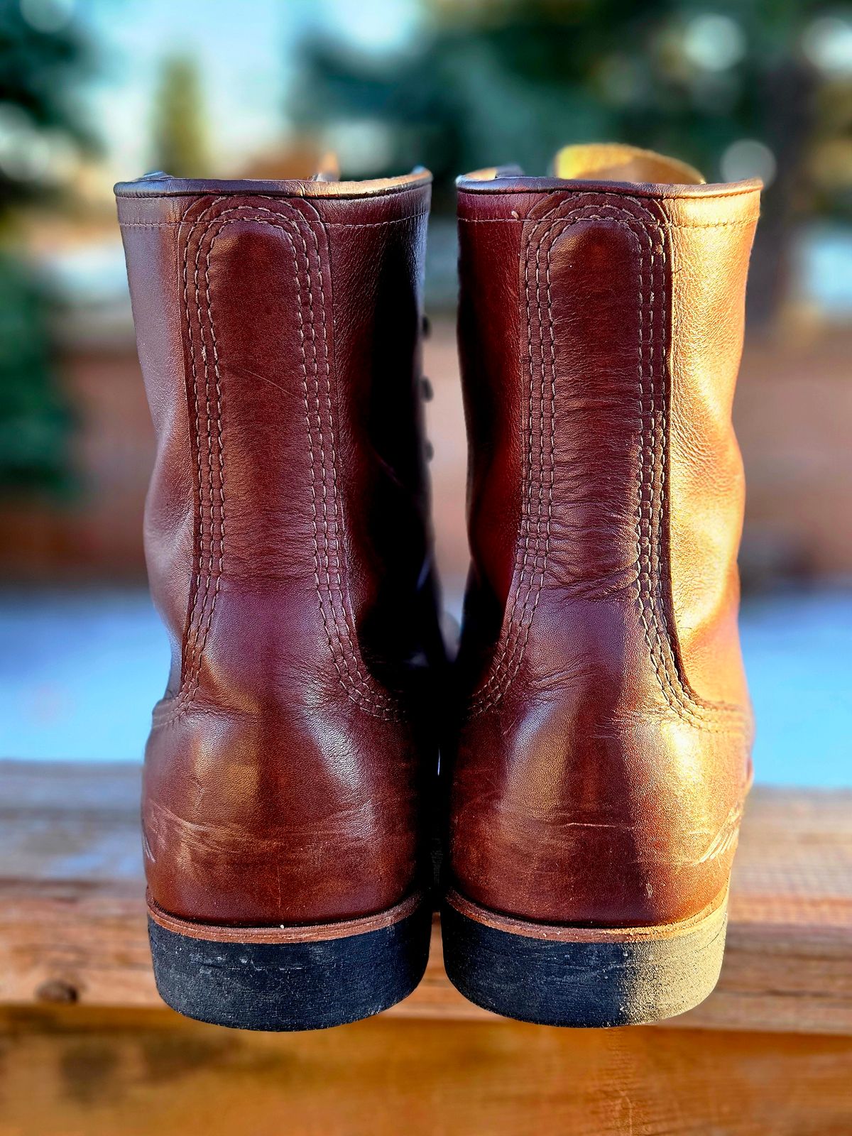 Photo by hosekileather on March 2, 2026 of the Red Wing x Indian Motorcycle Spirit Lake in Redwing Amber Portage Leather.