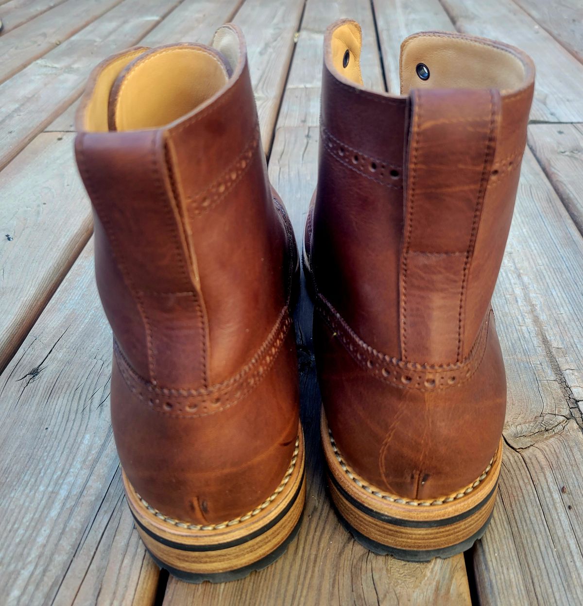 Photo by hosekileather on October 1, 2022 of the Mark Albert Countrty Boot in C.F. Stead Dark Snuff Regency Calf.