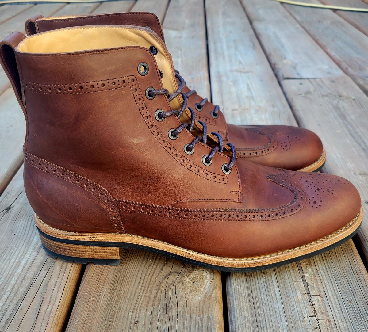 Photo by hosekileather on October 1, 2022 of the Mark Albert Countrty Boot in C.F. Stead Dark Snuff Regency Calf.