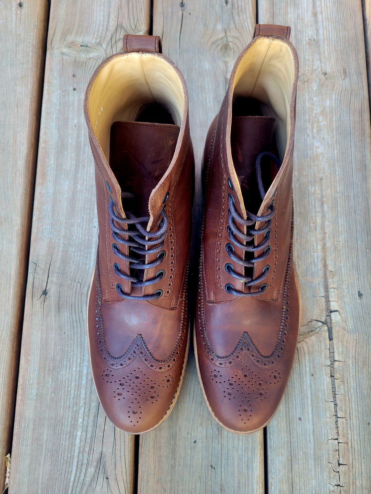 Photo by hosekileather on October 1, 2022 of the Mark Albert Countrty Boot in C.F. Stead Dark Snuff Regency Calf.