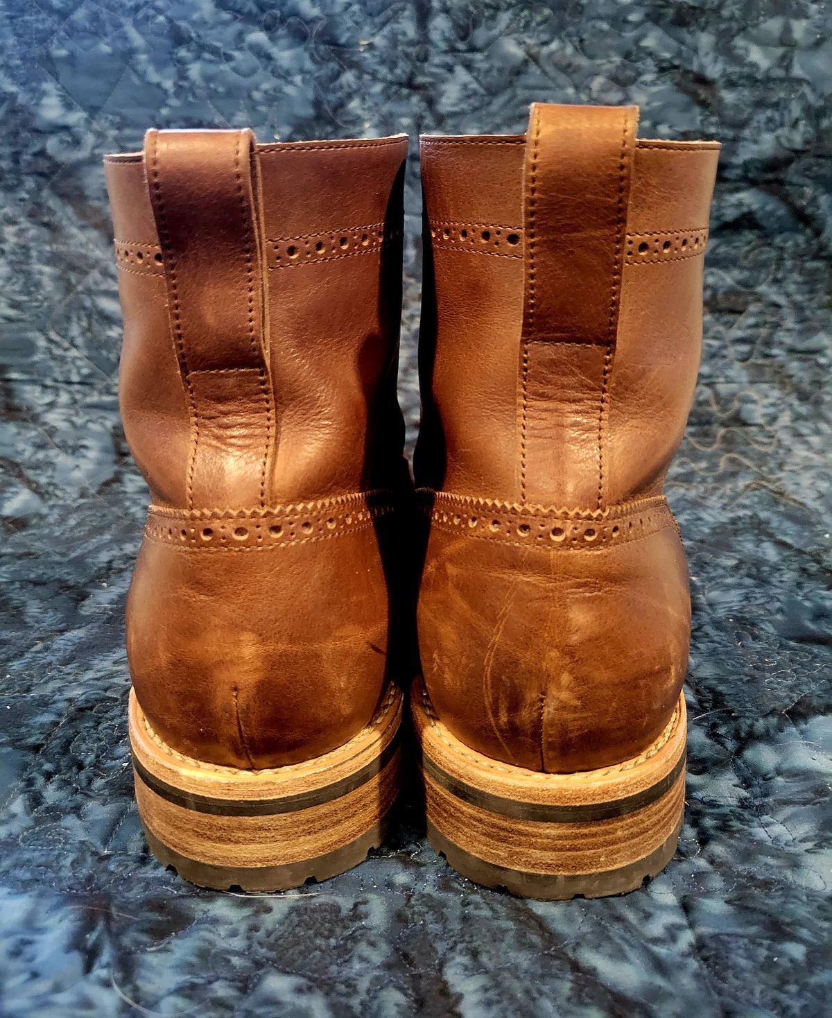 Photo by hosekileather on November 1, 2022 of the Mark Albert Countrty Boot in C.F. Stead Dark Snuff Regency Calf.