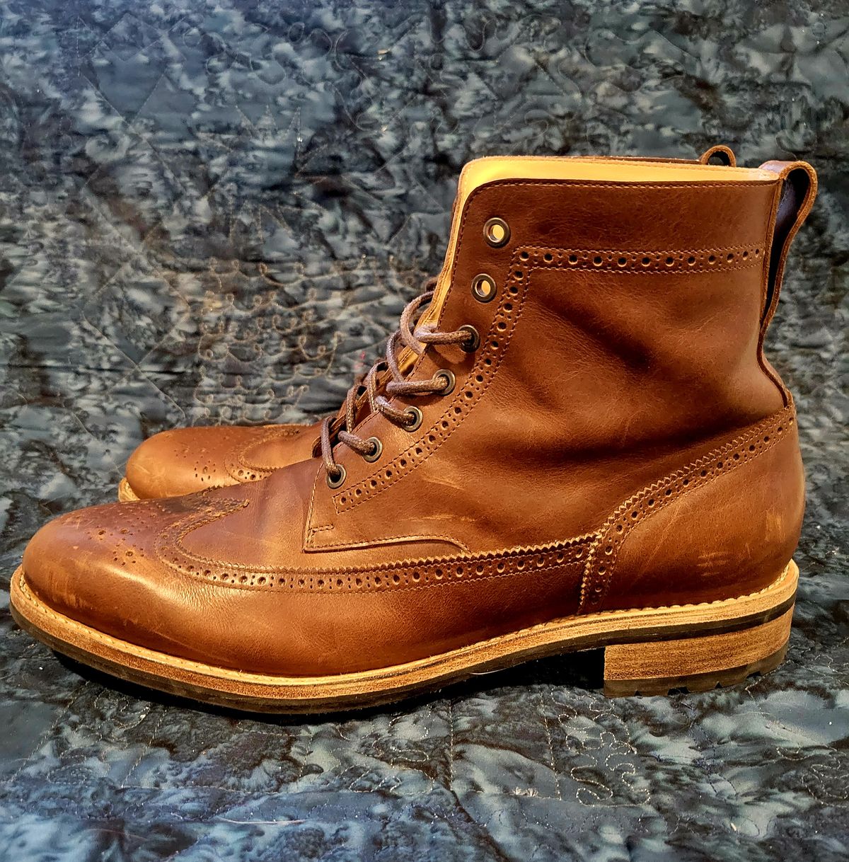Photo by hosekileather on November 1, 2022 of the Mark Albert Countrty Boot in C.F. Stead Dark Snuff Regency Calf.