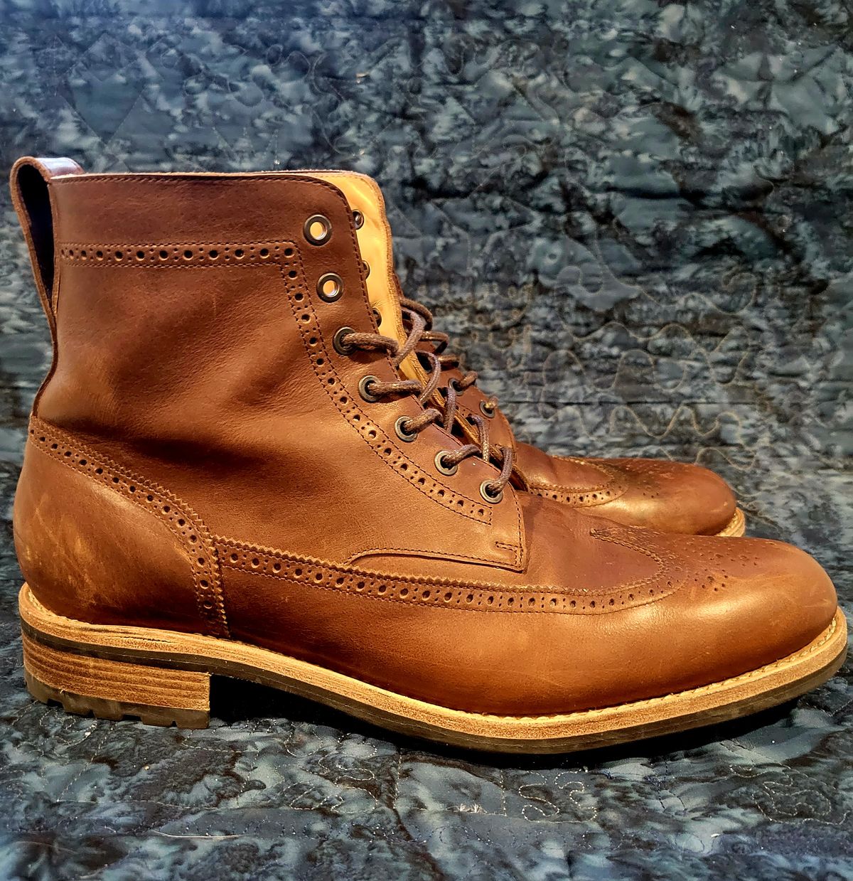 Photo by hosekileather on November 1, 2022 of the Mark Albert Countrty Boot in C.F. Stead Dark Snuff Regency Calf.
