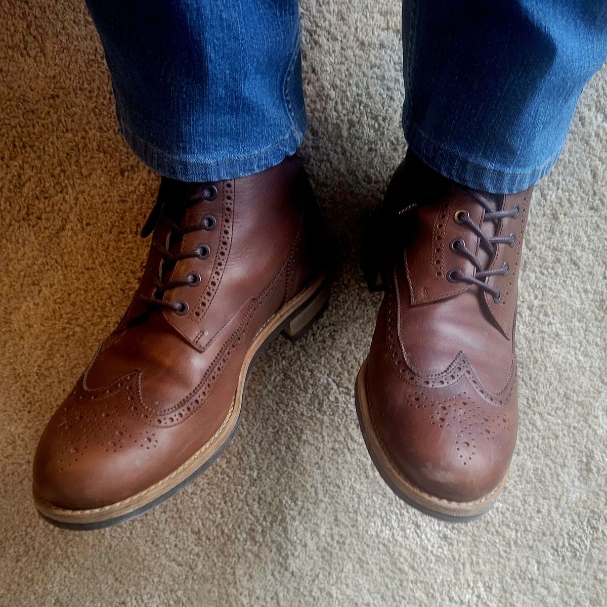 Photo by hosekileather on November 21, 2022 of the Mark Albert Countrty Boot in C.F. Stead Dark Snuff Regency Calf.