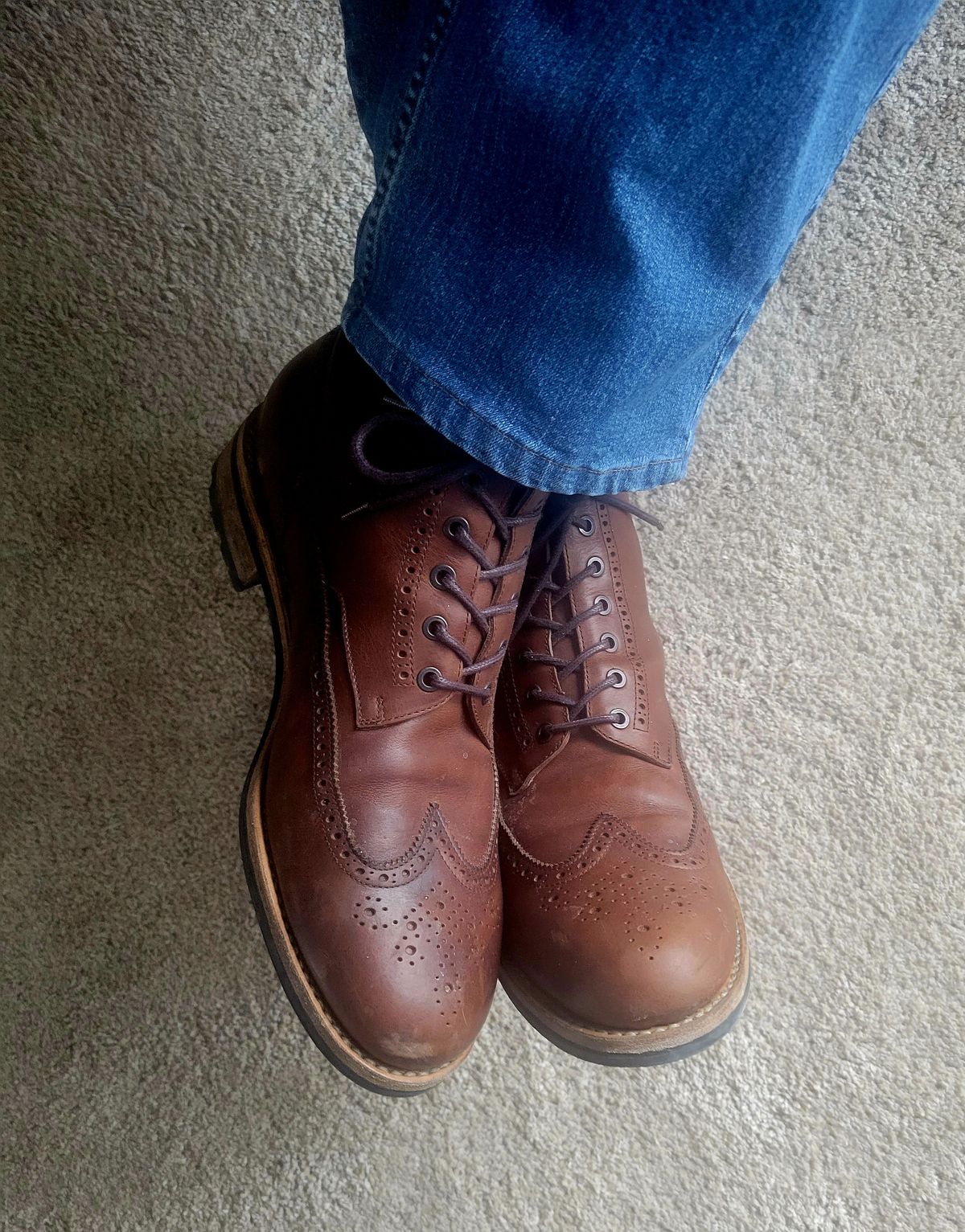 Photo by hosekileather on December 1, 2022 of the Mark Albert Countrty Boot in C.F. Stead Dark Snuff Regency Calf.