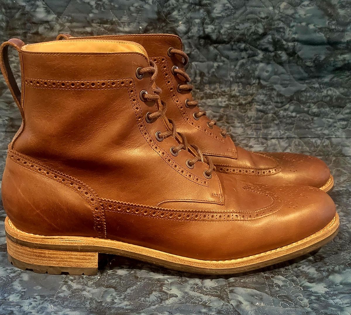 Photo by hosekileather on December 1, 2022 of the Mark Albert Countrty Boot in C.F. Stead Dark Snuff Regency Calf.