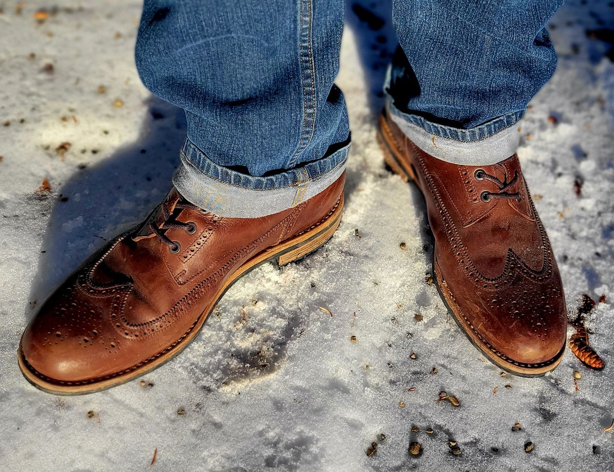 Photo by hosekileather on January 1, 2023 of the Mark Albert Countrty Boot in C.F. Stead Dark Snuff Regency Calf.