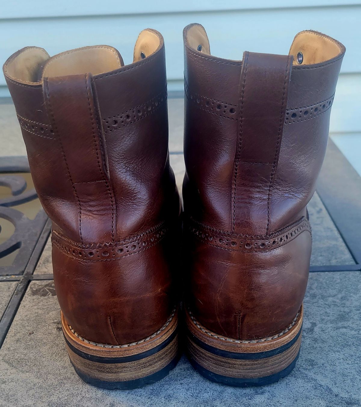 Photo by hosekileather on January 1, 2023 of the Mark Albert Countrty Boot in C.F. Stead Dark Snuff Regency Calf.
