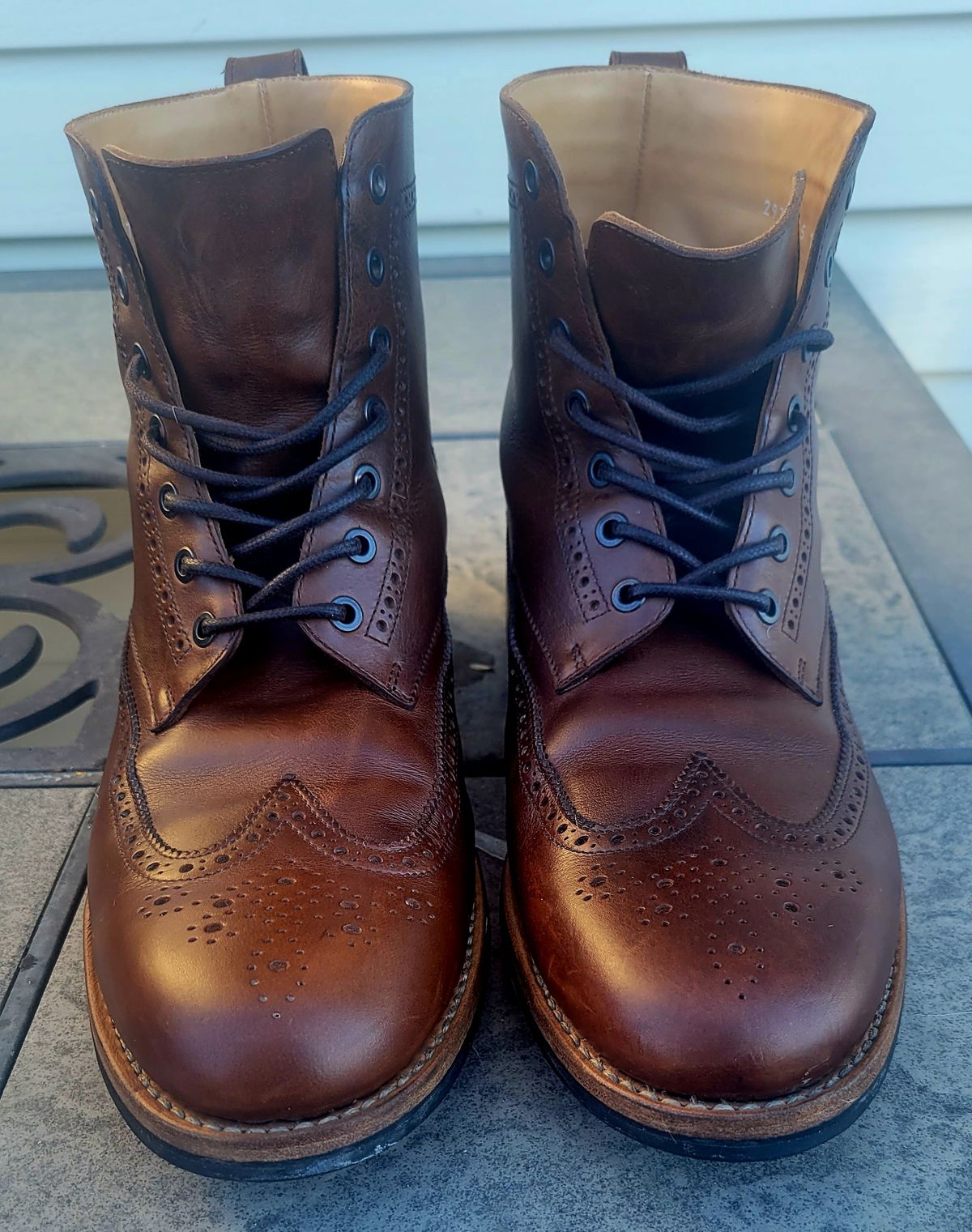 Photo by hosekileather on January 1, 2023 of the Mark Albert Countrty Boot in C.F. Stead Dark Snuff Regency Calf.