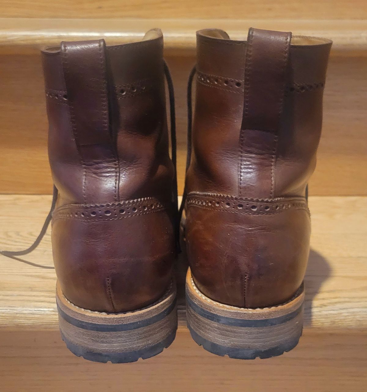 Photo by hosekileather on February 2, 2023 of the Mark Albert Countrty Boot in C.F. Stead Dark Snuff Regency Calf.