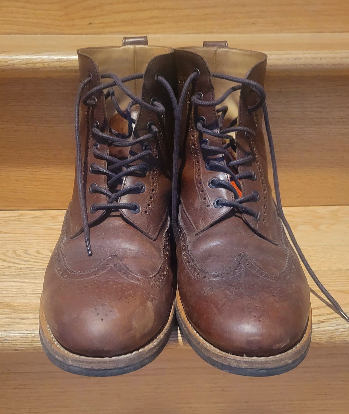 Photo by hosekileather on February 2, 2023 of the Mark Albert Countrty Boot in C.F. Stead Dark Snuff Regency Calf.