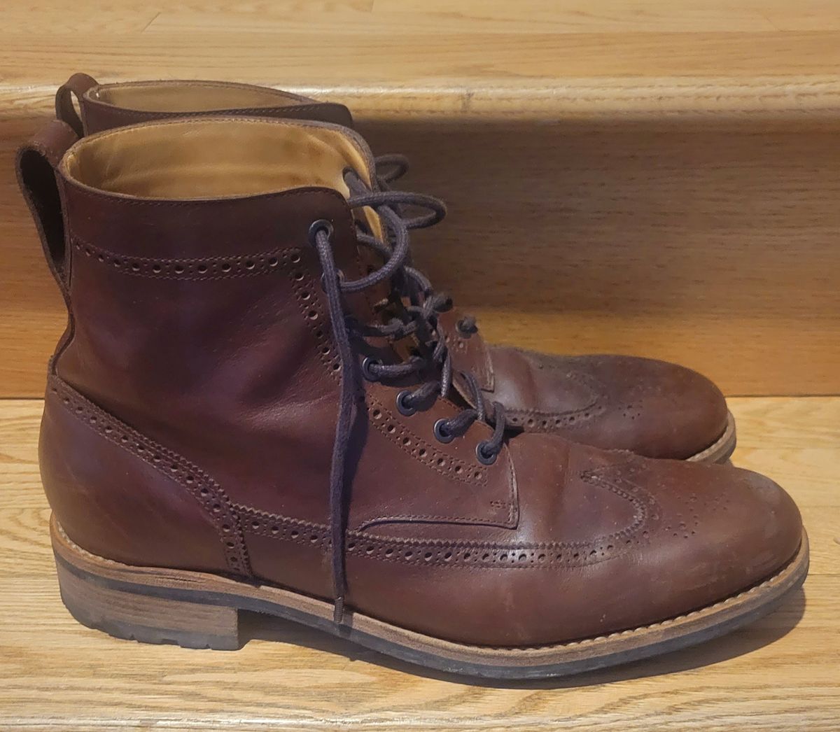 Photo by hosekileather on February 2, 2023 of the Mark Albert Countrty Boot in C.F. Stead Dark Snuff Regency Calf.