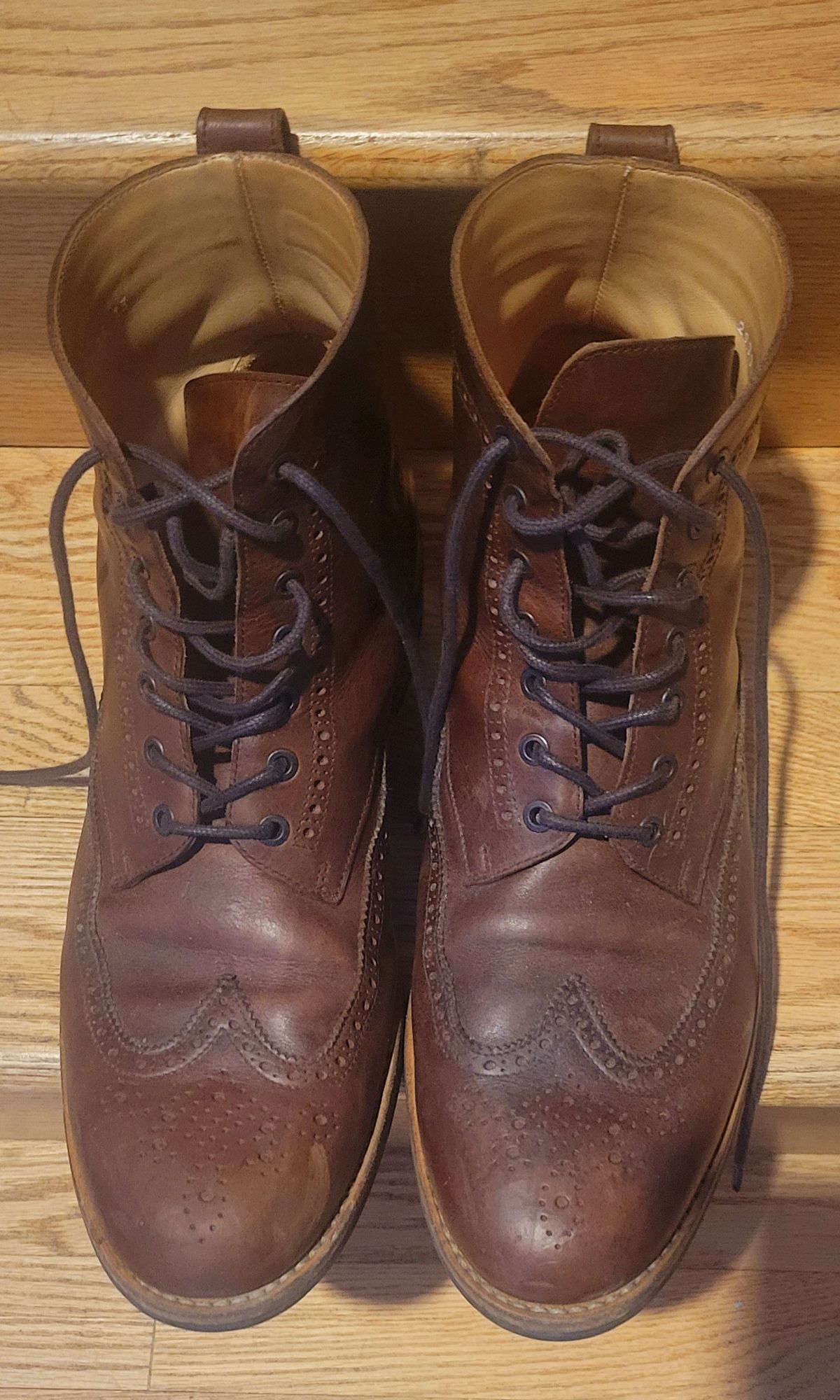 Photo by hosekileather on February 2, 2023 of the Mark Albert Countrty Boot in C.F. Stead Dark Snuff Regency Calf.