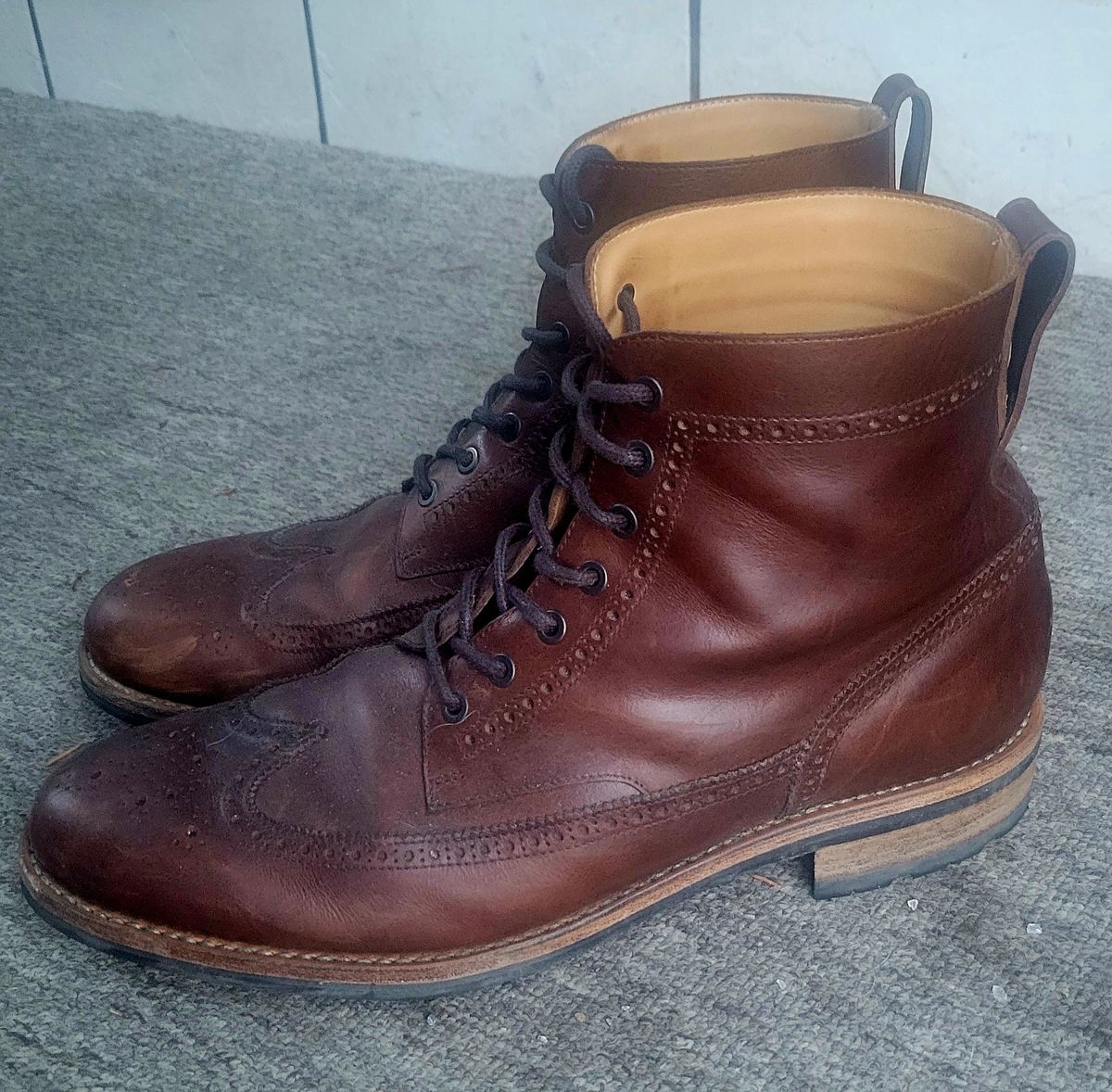 Photo by hosekileather on March 2, 2023 of the Mark Albert Countrty Boot in C.F. Stead Dark Snuff Regency Calf.