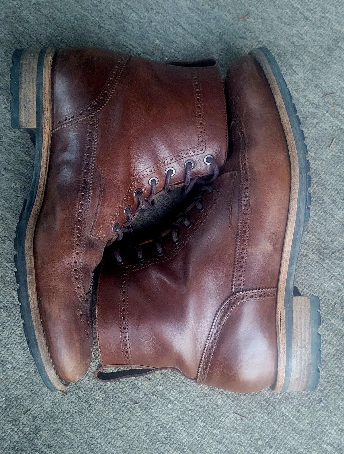 Photo by hosekileather on March 2, 2023 of the Mark Albert Countrty Boot in C.F. Stead Dark Snuff Regency Calf.