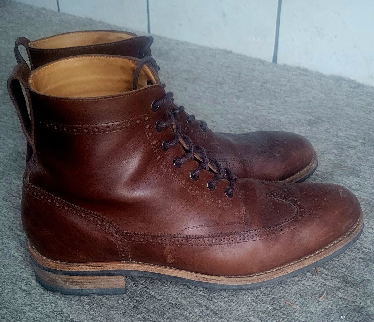 Photo by hosekileather on March 2, 2023 of the Mark Albert Countrty Boot in C.F. Stead Dark Snuff Regency Calf.