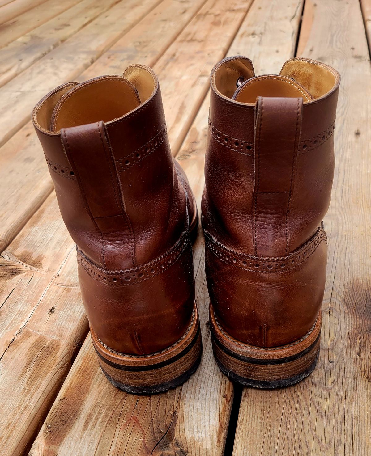 Photo by hosekileather on April 2, 2023 of the Mark Albert Countrty Boot in C.F. Stead Dark Snuff Regency Calf.