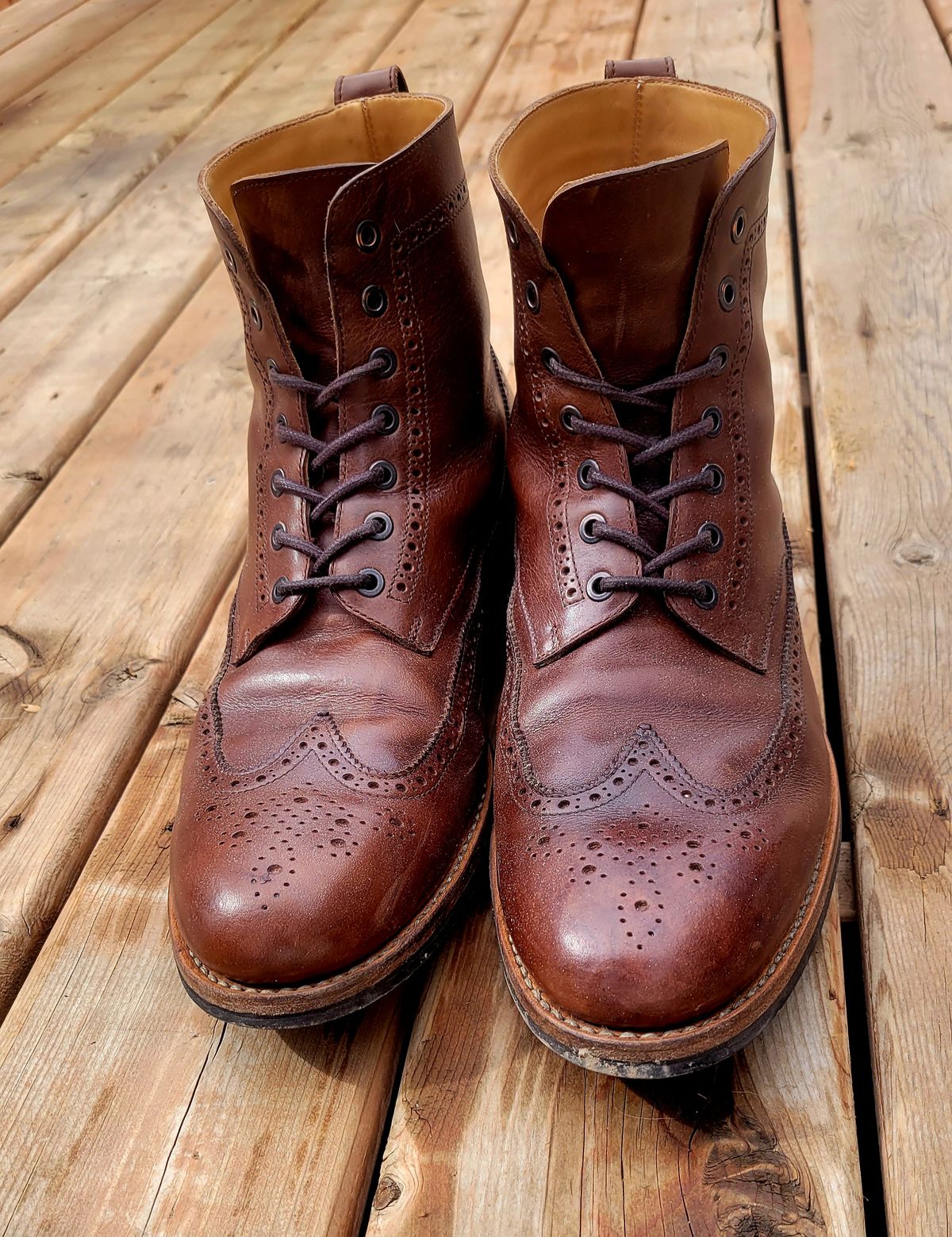 Photo by hosekileather on April 2, 2023 of the Mark Albert Countrty Boot in C.F. Stead Dark Snuff Regency Calf.