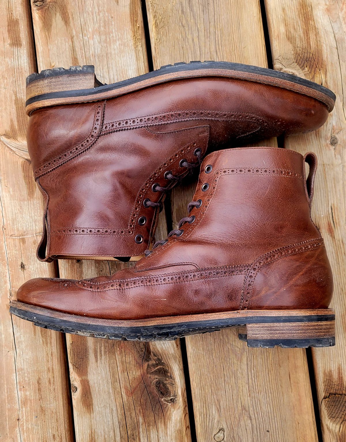 Photo by hosekileather on April 2, 2023 of the Mark Albert Countrty Boot in C.F. Stead Dark Snuff Regency Calf.
