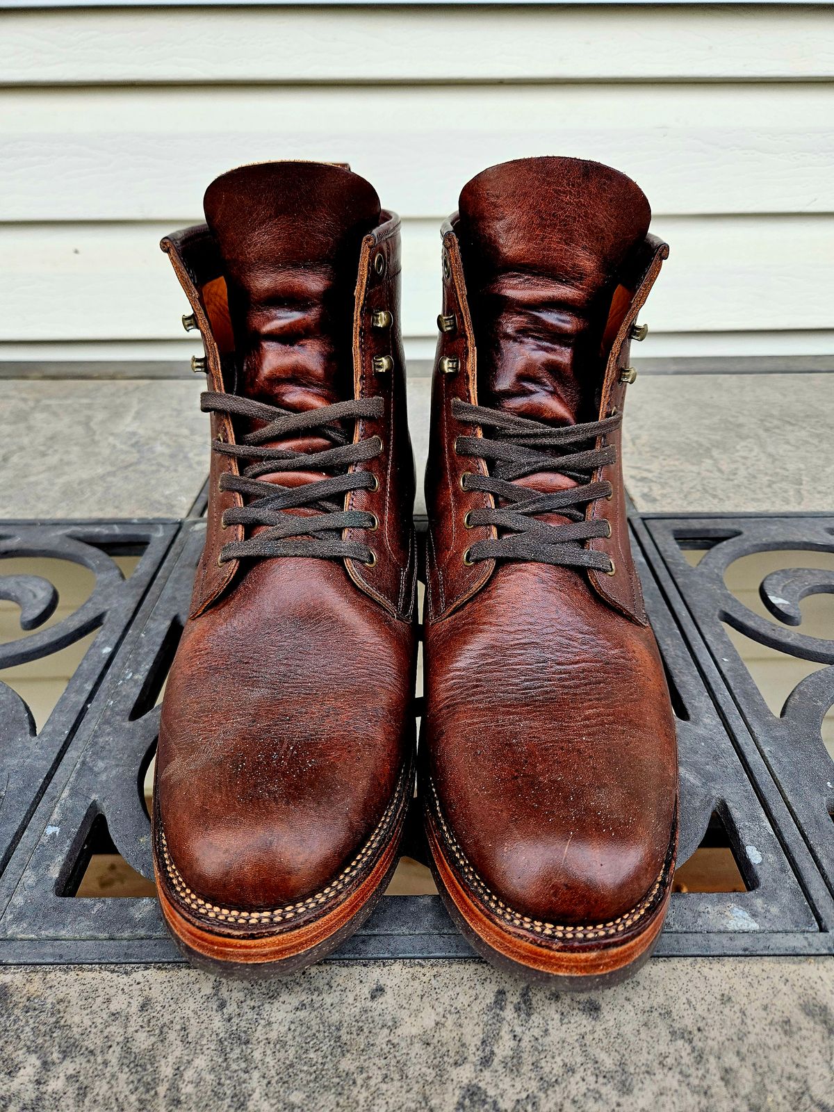 Photo by hosekileather on December 2, 2023 of the Tahura Captoelari Plain Toe in Badalassi Carlo Dark Brown Nemesis.
