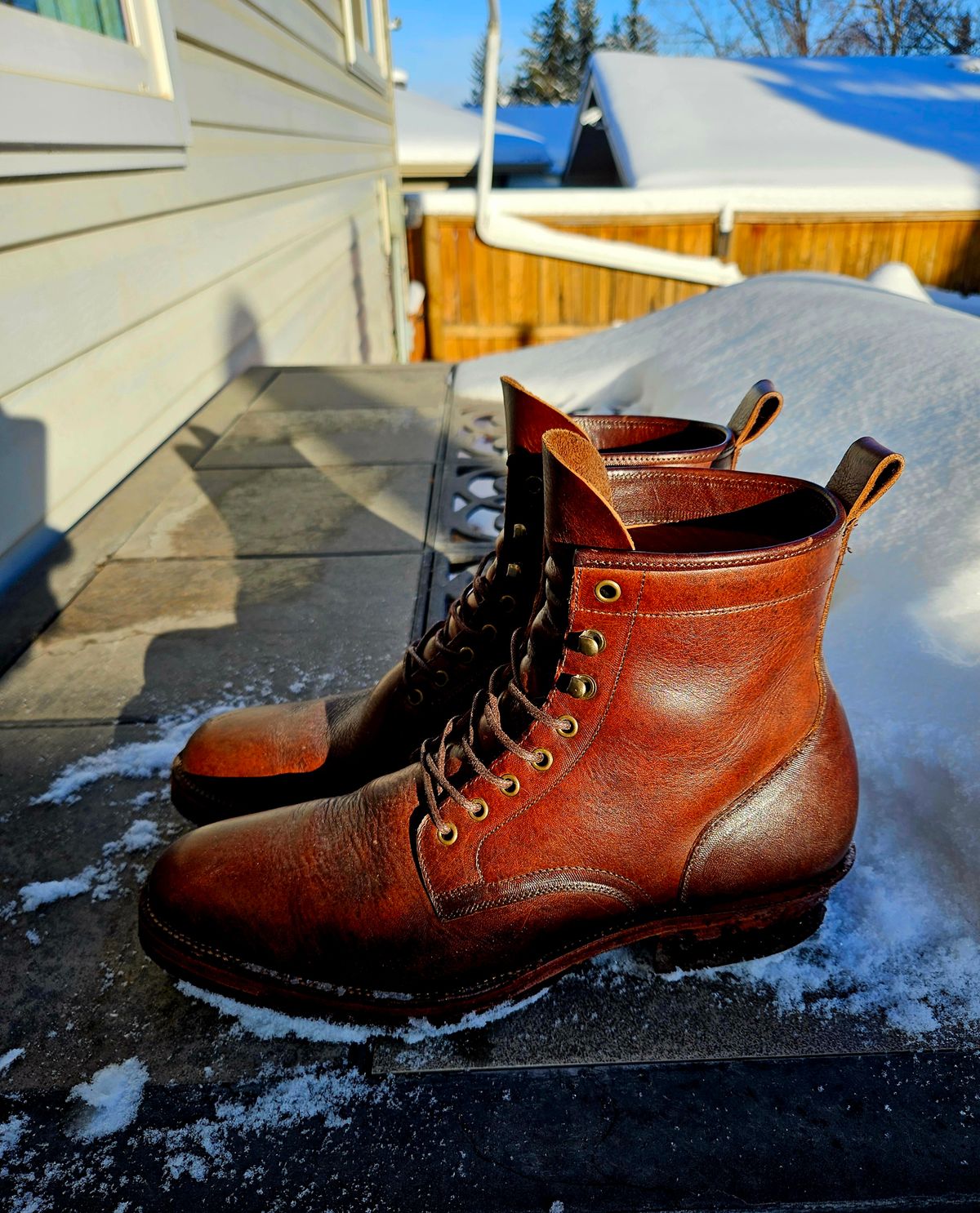 Photo by hosekileather on March 3, 2024 of the Tahura Captoelari Plain Toe in Badalassi Carlo Dark Brown Nemesis.