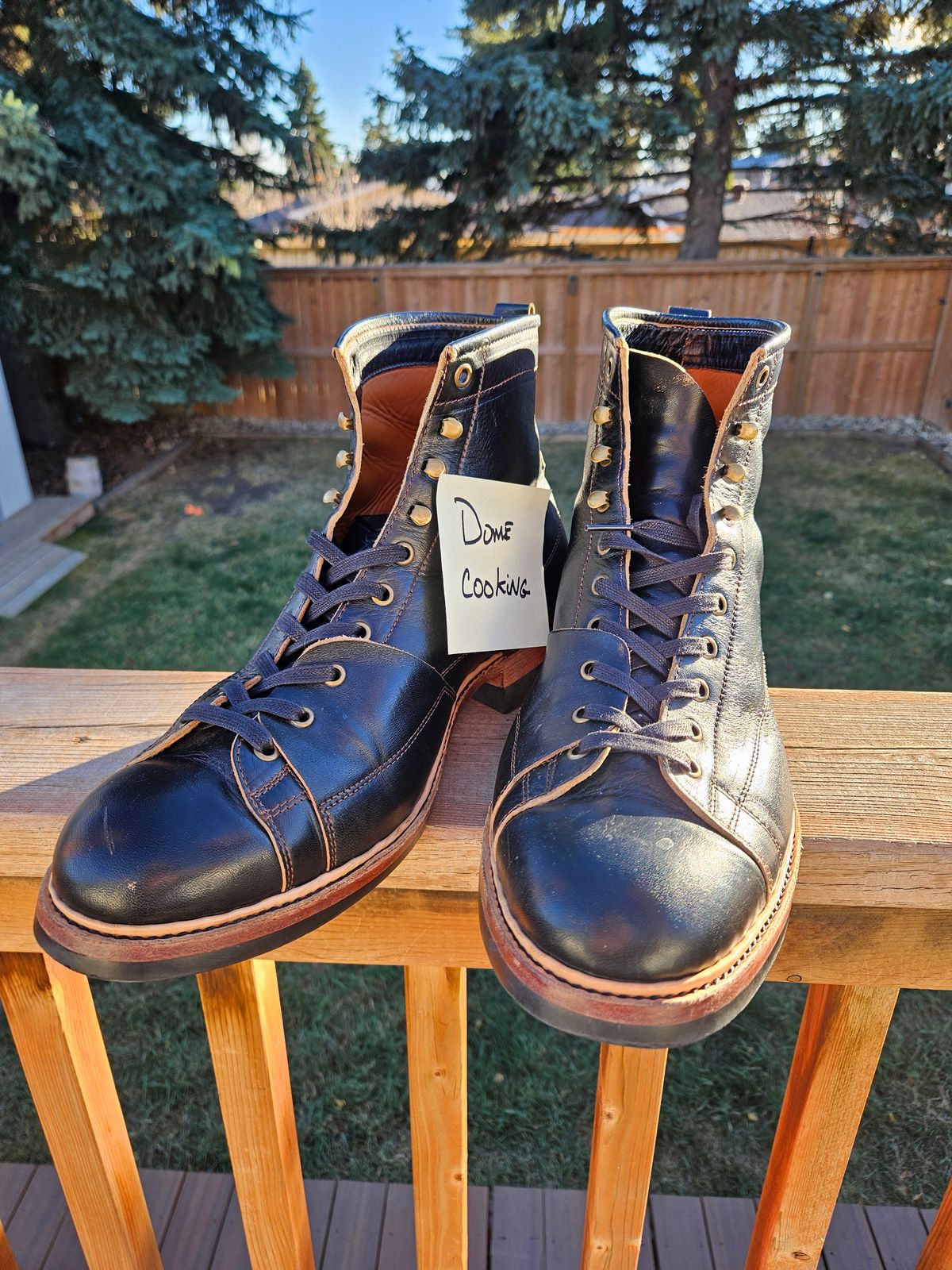 Photo by hosekileather on November 2, 2025 of the Jakkrabbits Monkey Boot in Shinki Black Teacore Horsebutt.
