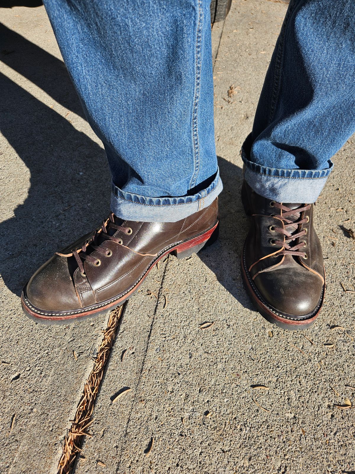 Photo by hosekileather on November 1, 2024 of the Jakkrabbits Monkey Boot in Maryam Olive Horsebutt.